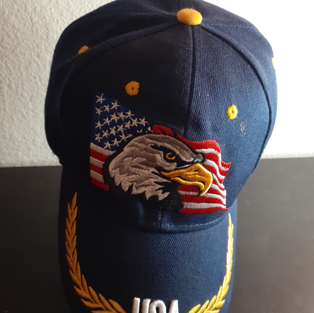New Navy Blue Usa Patriotic Adjustable Baseball Cap